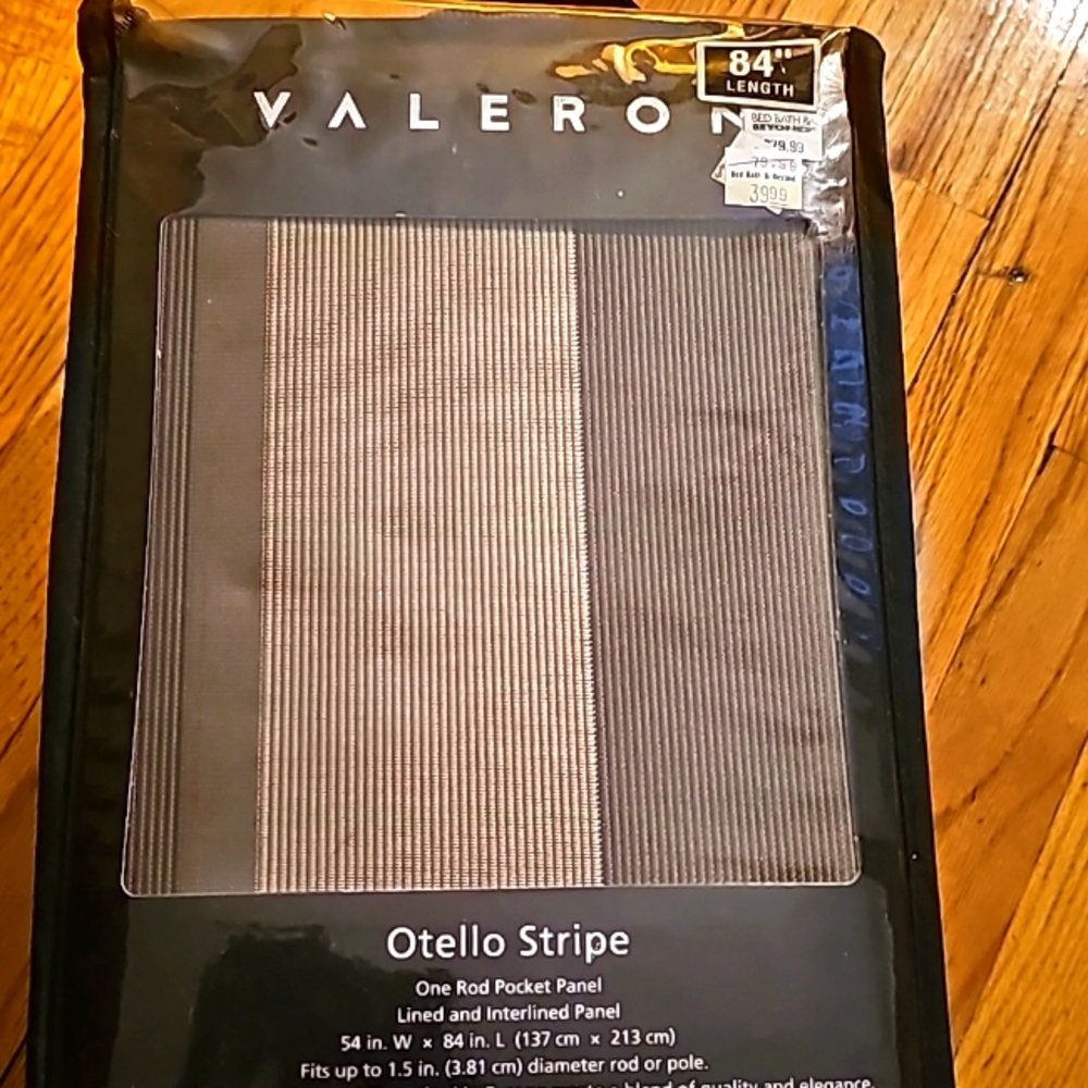84" Cooper Golden Chocolate Otello Stripe One Rod Pocket Panel.